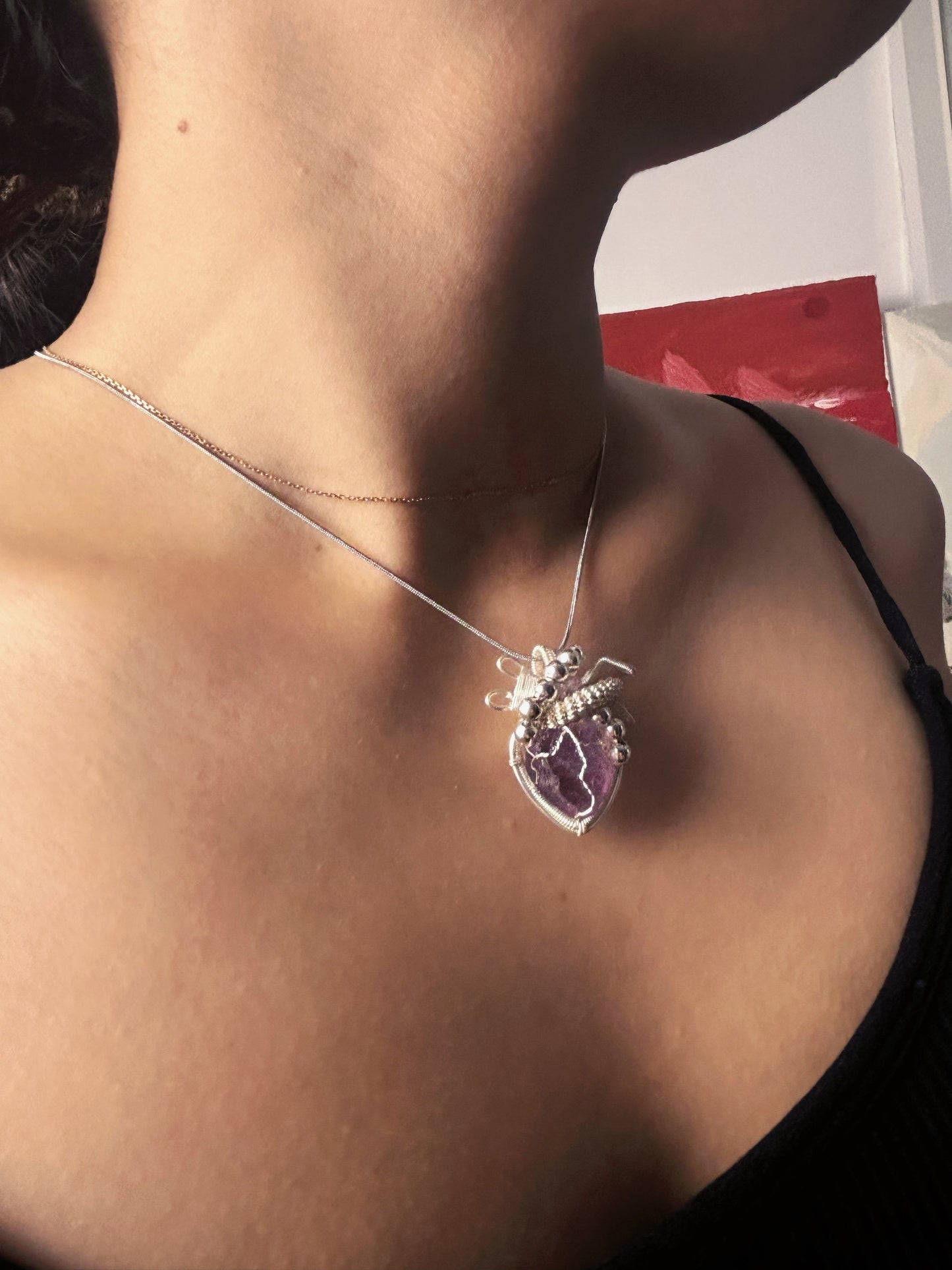 Summer limited edition dopamine red heart necklace, a necklace that will rock the streets with your sisters, a niche necklace that won’t be seen with others, a high-end holiday gift that will rock the world, birthday gift