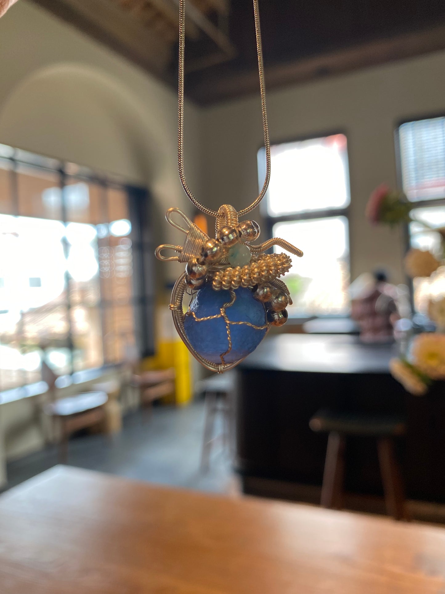 Which girl would refuse a sparkling blue heart necklace? Each one is made with ingenuity. It sparkles in the summer and looks amazing with a sweater chain in the winter. Give a unique necklace to your bestie or friend.