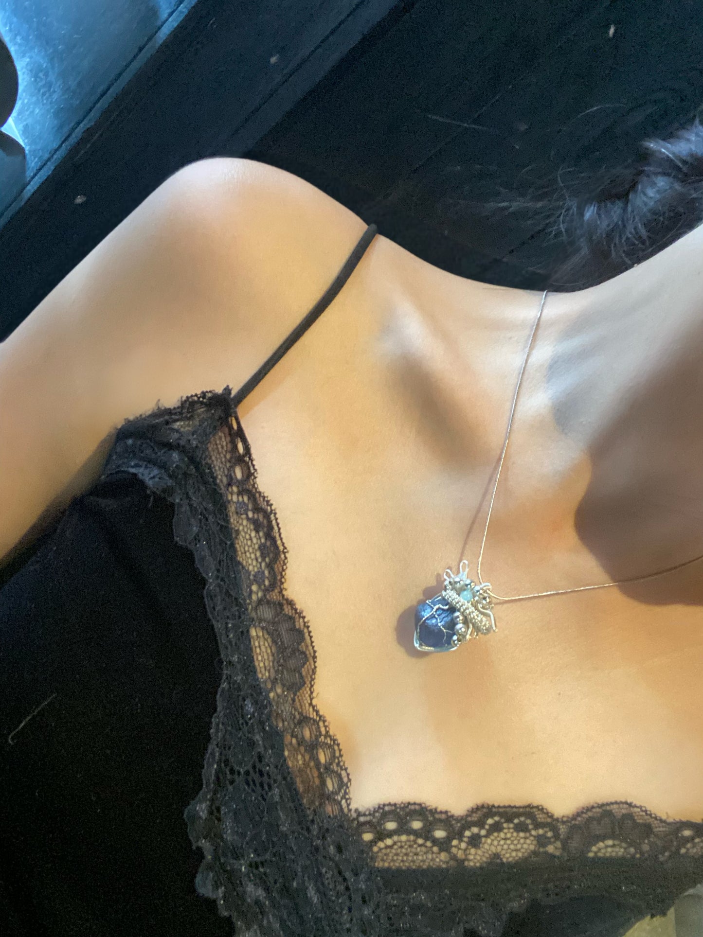 Which girl would refuse a sparkling blue heart necklace? Each one is made with ingenuity. It sparkles in the summer and looks amazing with a sweater chain in the winter. Give a unique necklace to your bestie or friend.