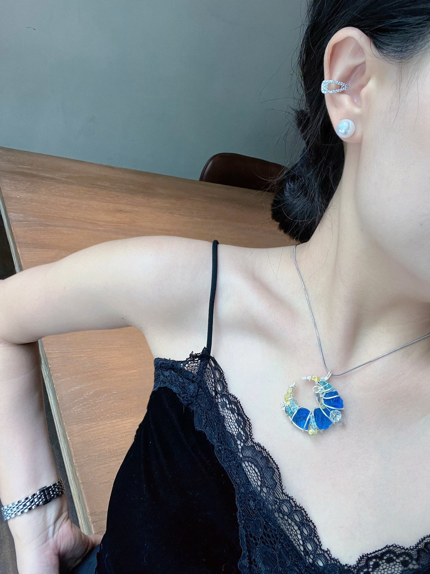 It is the color of the ocean, beautiful beyond words. Each string is carefully handmade and worthy of every soul who loves freedom #Accessories #Necklace #Ocean #Gift