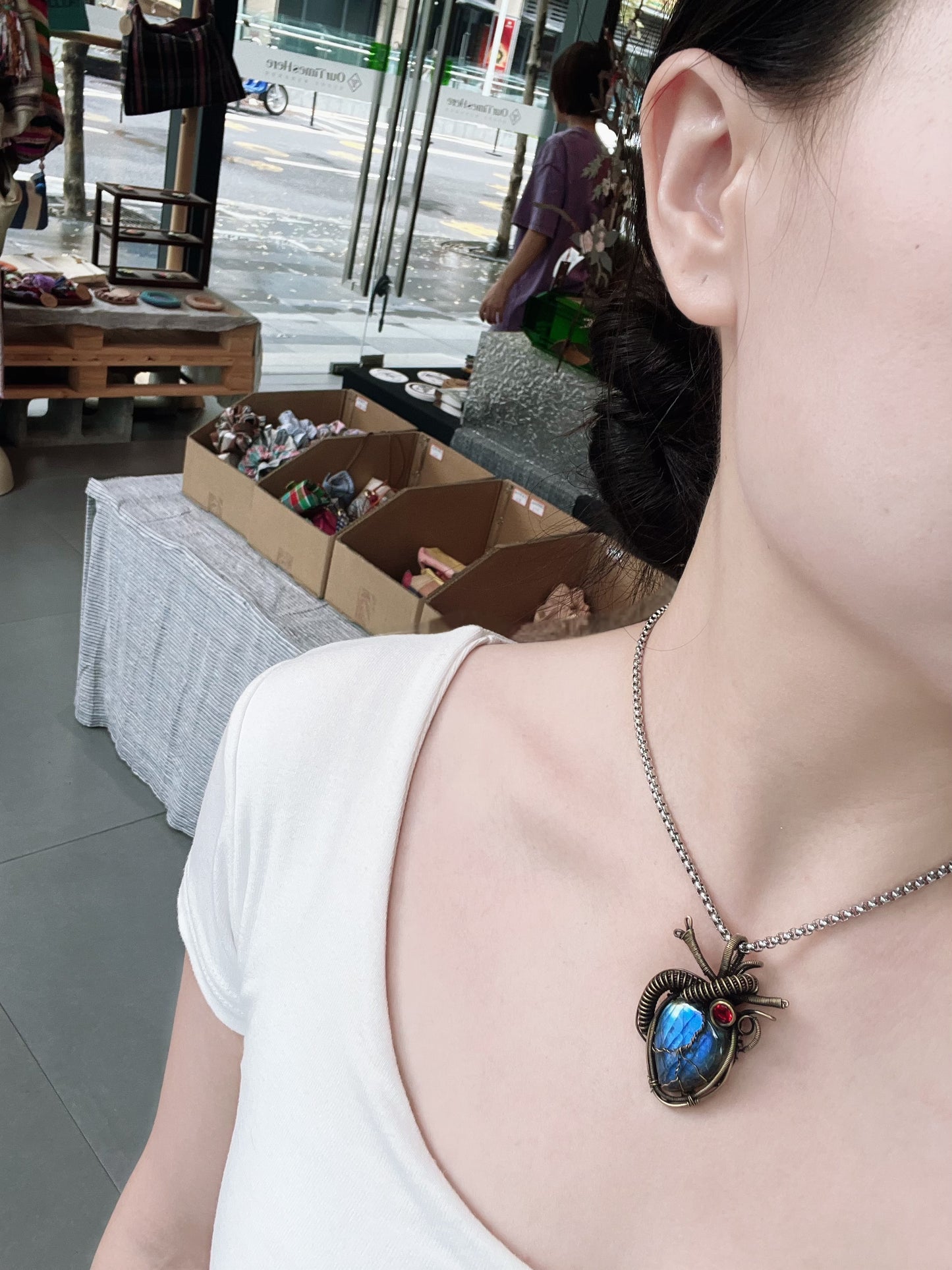 New Turquoise Necklace Handmade Unisex Women's Gift for Her Anniversary Present Youth Style Unique Design Female Jewelry