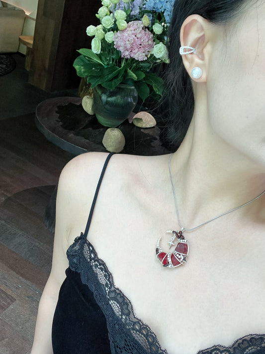 A Crescent Moon Necklace - Handcrafted Ocean Themed Jewelry for Soulful Freedom Lovers - Accessories Gift