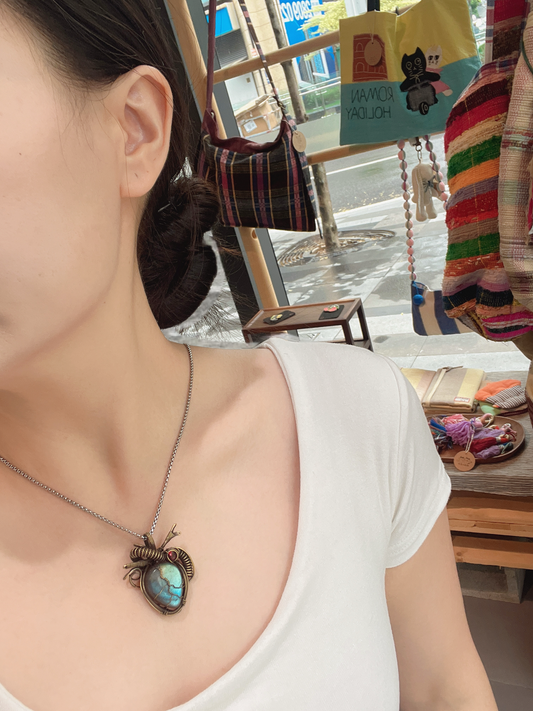 New Turquoise Necklace Handmade Unisex Women's Gift for Her Anniversary Present Youth Style Unique Design Female Jewelry