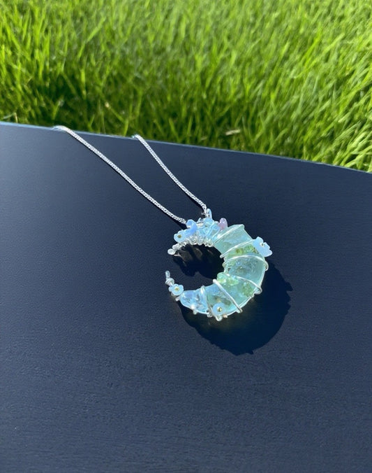 Moon Necklace - Simple Product Title Based on Given Information Unisex Green Jewelry Piece